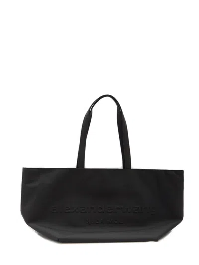Alexander Wang Logo Embossed Pouch Tote Bag In Black