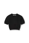 Alexander Wang Cotton-blend Chenille Cropped Pullover With Logo In Black