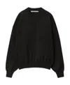 Alexander Wang Crew Neck Sweater With Embossed Logo In Black