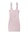 Alexander Wang Logo-embossed Ribbed Tank Dress In Pink