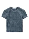 Alexander Wang Logo-embossed Short-sleeve Top In Blue