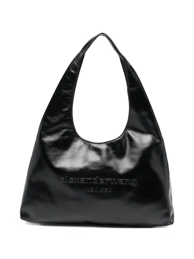 Alexander Wang Logo-embossed Shoulder Bag In Black