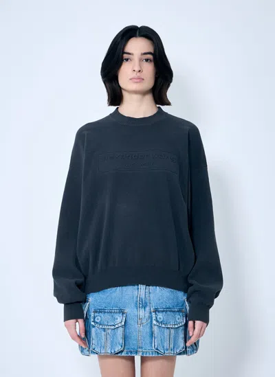 ALEXANDER WANG LOGO EMBOSSED SWEATER
