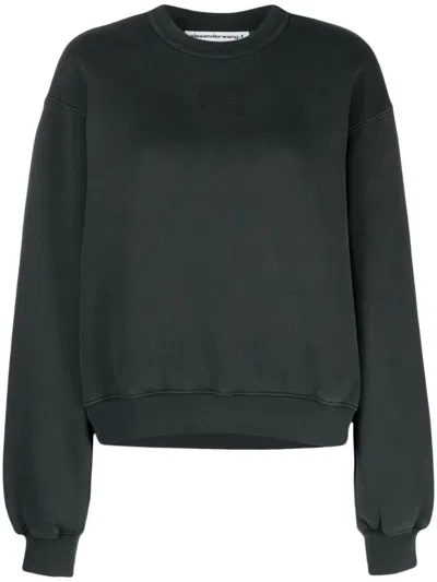 Alexander Wang Logo-embossed Sweatshirt In Green