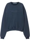 Alexander Wang Unisex Logo-embossed Sweatshirt In Cotton In Blue