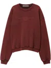 Alexander Wang Unisex Logo-embossed Sweatshirt In Cotton In Red