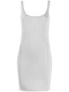 Alexander Wang Logo-embossed Fine-knit Short Dress In Silver