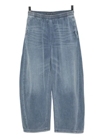 Alexander Wang Logo-embossed Trousers In Blue