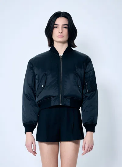 ALEXANDER WANG LOGO EMBROIDERED BOMBER JACKET