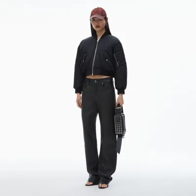 Alexander Wang Logo-embroidered Bomber Jacket In Black