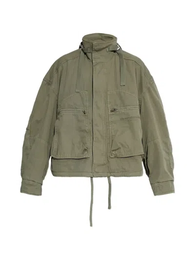 Alexander Wang Logo-embroidered Cotton Jacket In Green