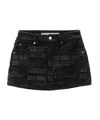 Alexander Wang All Over Embroidery Mini Skort In Black