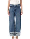 Alexander Wang Wide-leg Denim Jeans Folded Cuffs