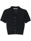 Alexander Wang Patch Logo Polo Shirt In Schwarz