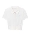 Alexander Wang Button-front Short-sleeve Knit Top In White