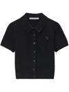 Alexander Wang Patch Logo Polo Shirt In Black