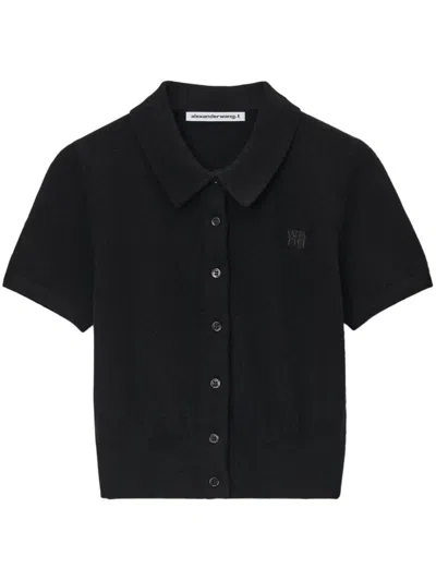 ALEXANDER WANG LOGO-EMBROIDERED POLO SHIRT