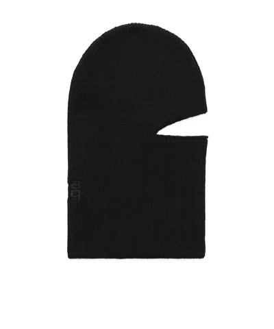 Alexander Wang Logo-embroidered Ribbed Balaclava In Black
