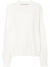 Alexander Wang Gerippter Pullover Mit Logo-stickerei In Weiss
