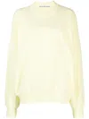 Alexander Wang Logo-embossed Fine-knit Sweatshirt In Yellow