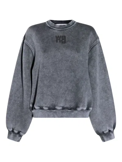 ALEXANDER WANG LOGO-EMBROIDERED SWEATSHIRT