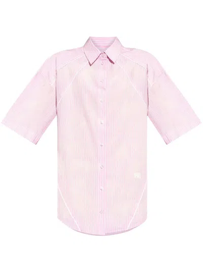 Alexander Wang Logo-embroidered T-shirt Dress In Pink
