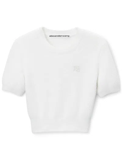 Alexander Wang Logo-embroidered T-shirt In White