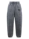 Alexander Wang Logo-embroidered Track Pants In Gray
