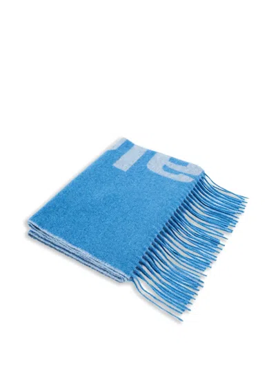 Alexander Wang Logo Jacquard Scarf In Wool Cashmere In Gray