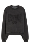 Shop Alexander Wang Logo Graphic Crewneck Sweatshirt In Faded Black