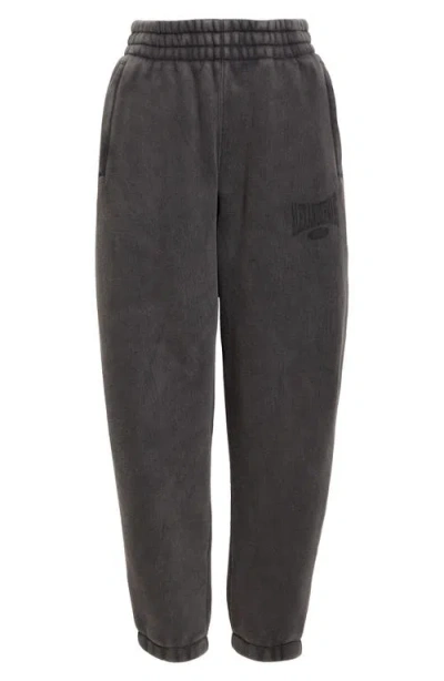 Alexander Wang Logo Graphic Sweatpants In Faded Black