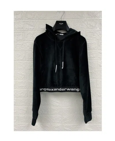 Alexander Wang Logo Hooded Sweater In Black
