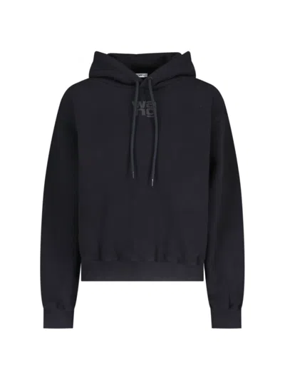 ALEXANDER WANG ALEXANDER WANG LOGO HOODIE – BLACK