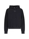 Alexander Wang Essential Terry Cotton Hoodie W/ Logo In Black