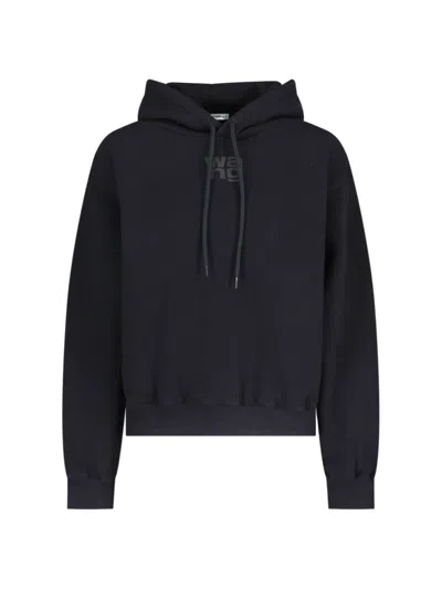 Alexander Wang Logo Hoodie In Black