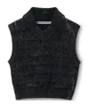 Alexander Wang Logo-intarsia Knitted Vest In Black