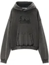 Alexander Wang Felpa In Cotone Con Cappuccio E Stampa In Grey