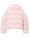 Alexander Wang Logo-jacquard Cropped Puffer Jacket In Pink
