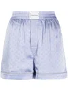Alexander Wang Jacquard-pattern Silk Shorts In Purple