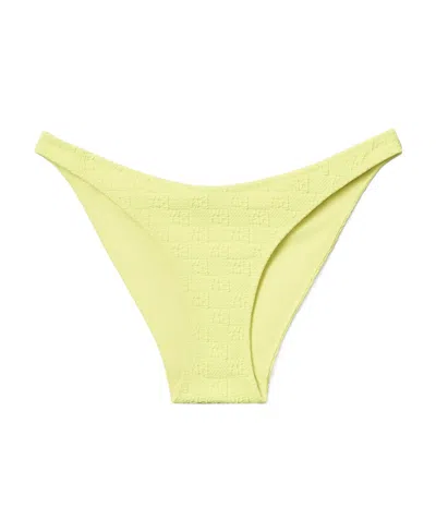 Alexander Wang Logo-knit Bikini Bottoms In Yellow