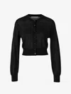 Alexander Wang Short Viscose Knit Cardigan In Black