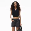 Alexander Wang V-neck Knit Cropped Vest In Black