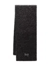 Alexander Wang Logo-label Ribbed-knit Scarf In Black