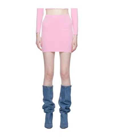 Alexander Wang Logo Logo High Waist Skirt In Pink