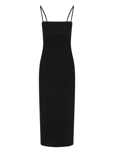 ALEXANDER WANG LOGO MIDI DRESS - BLACK