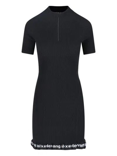 Alexander Wang Midi Dress With Logo In Black