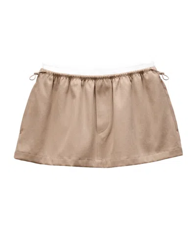 Alexander Wang Logo Miniskirt In Twill Mid-rise In Multi