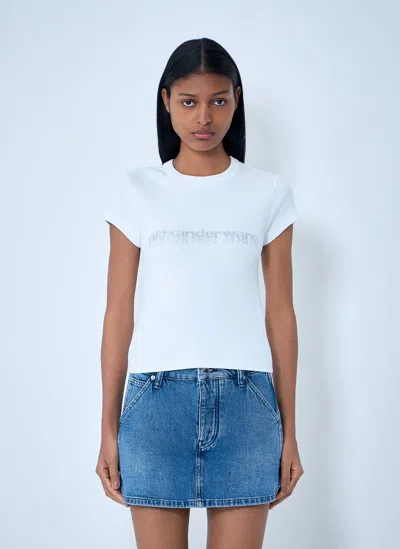 Alexander Wang Logo Motif Cotton Jersey T-shirt In White