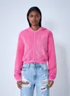 Alexander Wang Logo Motif Zip-up Sweatshirt In Pink