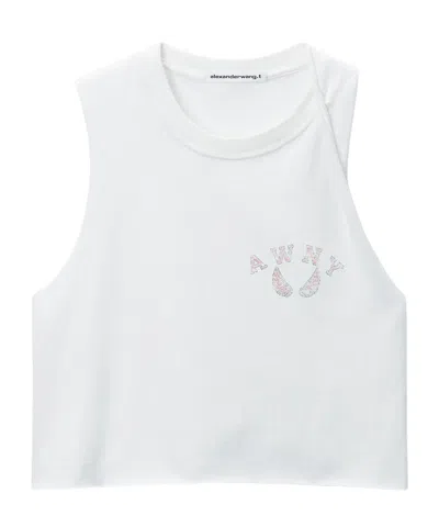 ALEXANDER WANG LOGO-PRINT TANK TOP